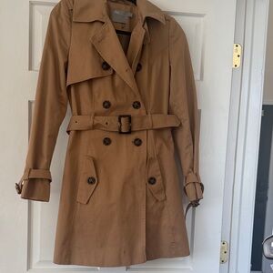 ASOS Camel Double-Breasted Trench with Waist Belt